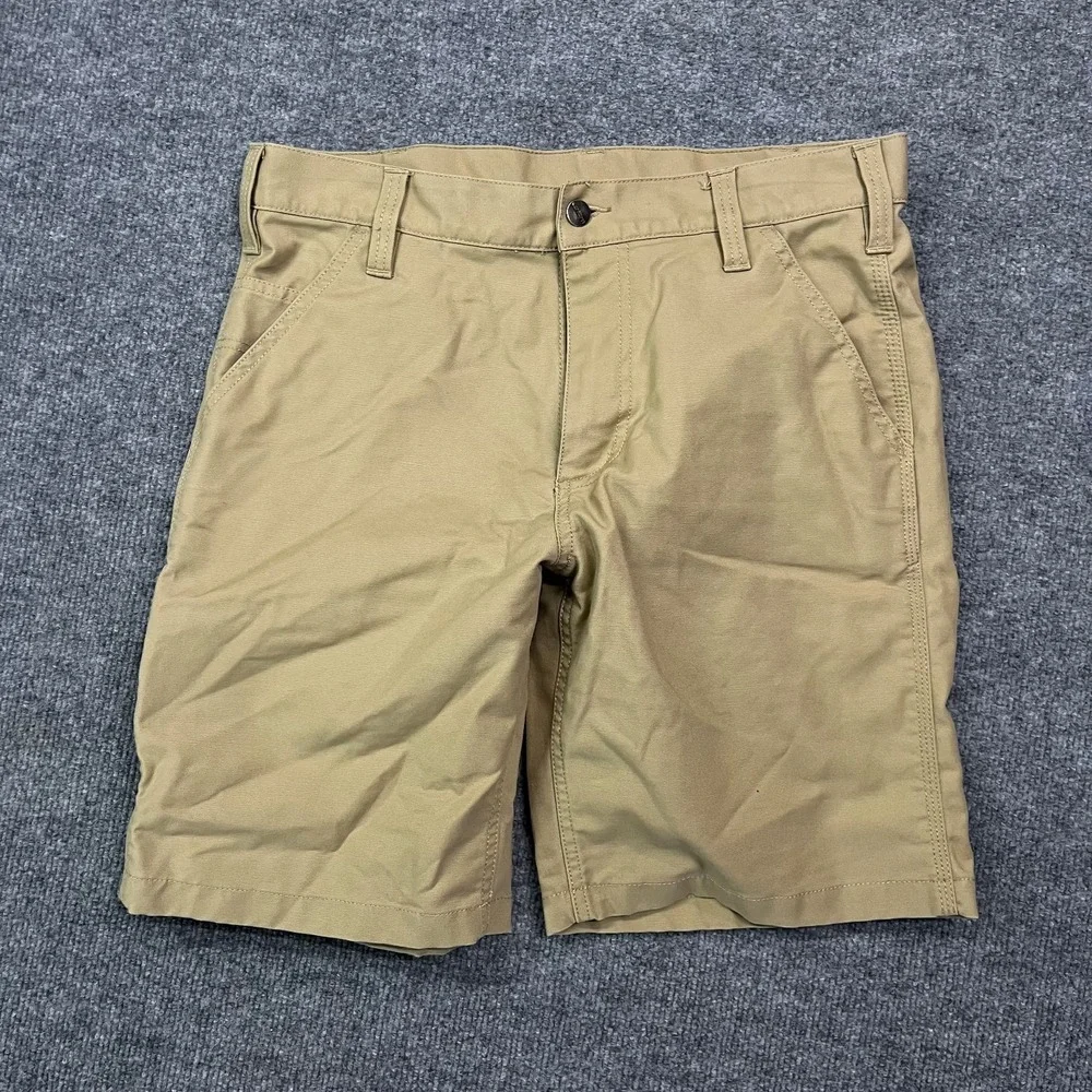 Carhartt Rugged Relaxed Fit Shorts Men's Beige Khaki Utility Workwear Size 33